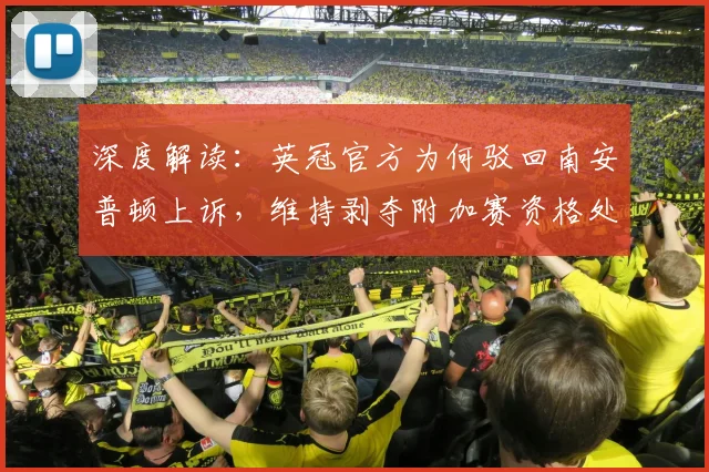 深度解读：英冠官方为何驳回南安普顿上诉，维持剥夺附加赛资格处罚？